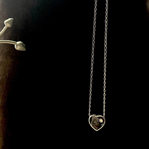 Reversible silver heart necklace - Picture 2 of 2